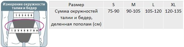 Таблица подбора размеров: